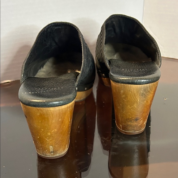UGG Black Leather Woven Clogs - Picture 6 of 7